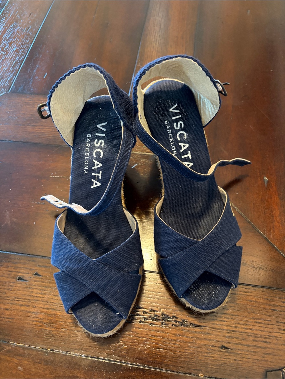 Viscata Barcelona Women's Navy Espadrille Wedge Sandals 36